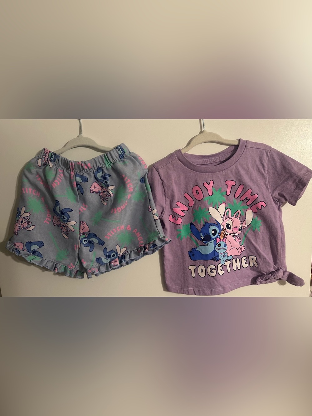 Toddler Stitch and Angel two-piece outfit